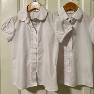 Marks & Spencer Girls white uniform top x 2